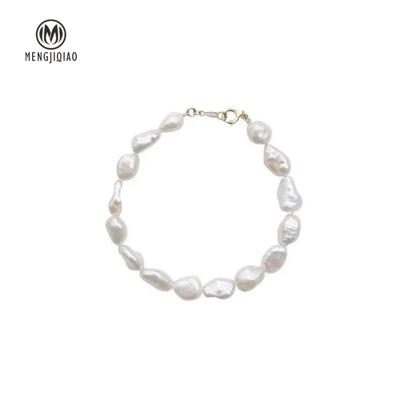 

MENGJIQIAO New Japan Elegant Handmade Freshwater Pearl Bracelet For Women Girls Fashion Charm Bracelets & Bangles Jewelry Gifts