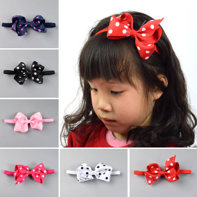 6 шт./лот Новорожденных Кружева Головная Повязка Девушки Точки Руководитель