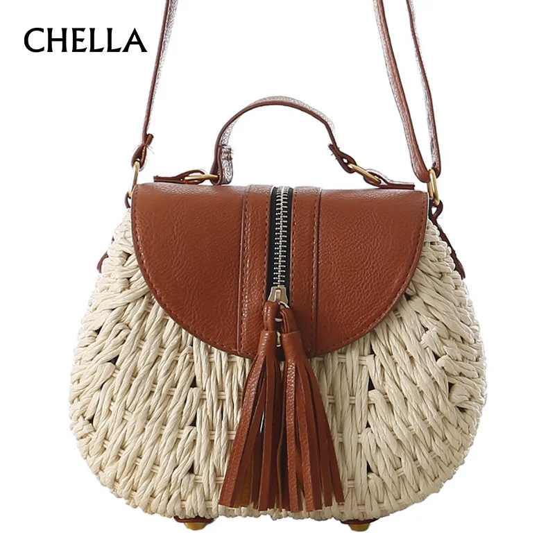 Women INS Popular Handbag Bohemian Bali Rattan Female Beach Straw Bags Vintage Knitted Lady Weave Handmade Shoulder Bag SS0407 | Багаж и