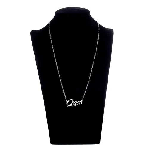Dainty Grace Name Necklace for Women Kids Script Pendant Gold Stainless Steel Popular Nameplate Letter Jewelry Gift NL2422 | Украшения и