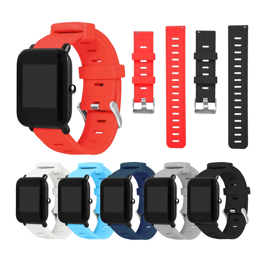 Силиконовый ремешок для часов Xiaomi Huami Amazfit Bip Youth спортивный силиконовый AMAZFIT