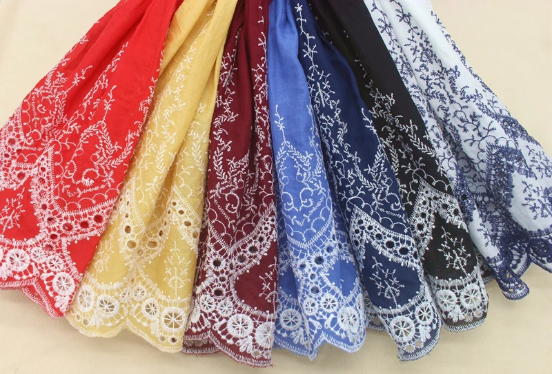 Cotton Cloth Lace Fabric Positioning Bilateral Embroidery 138CM DIY Fabric Baby Clothes Skirt Home Textile Accessories