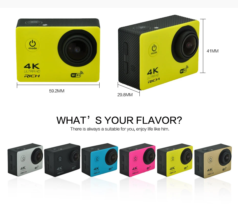 Спортивная Экшн камера F60/F60R 4K 30FPS 170D Len 1080P 60FPS WIFI 30M Go Waterproo Pro велосипедный
