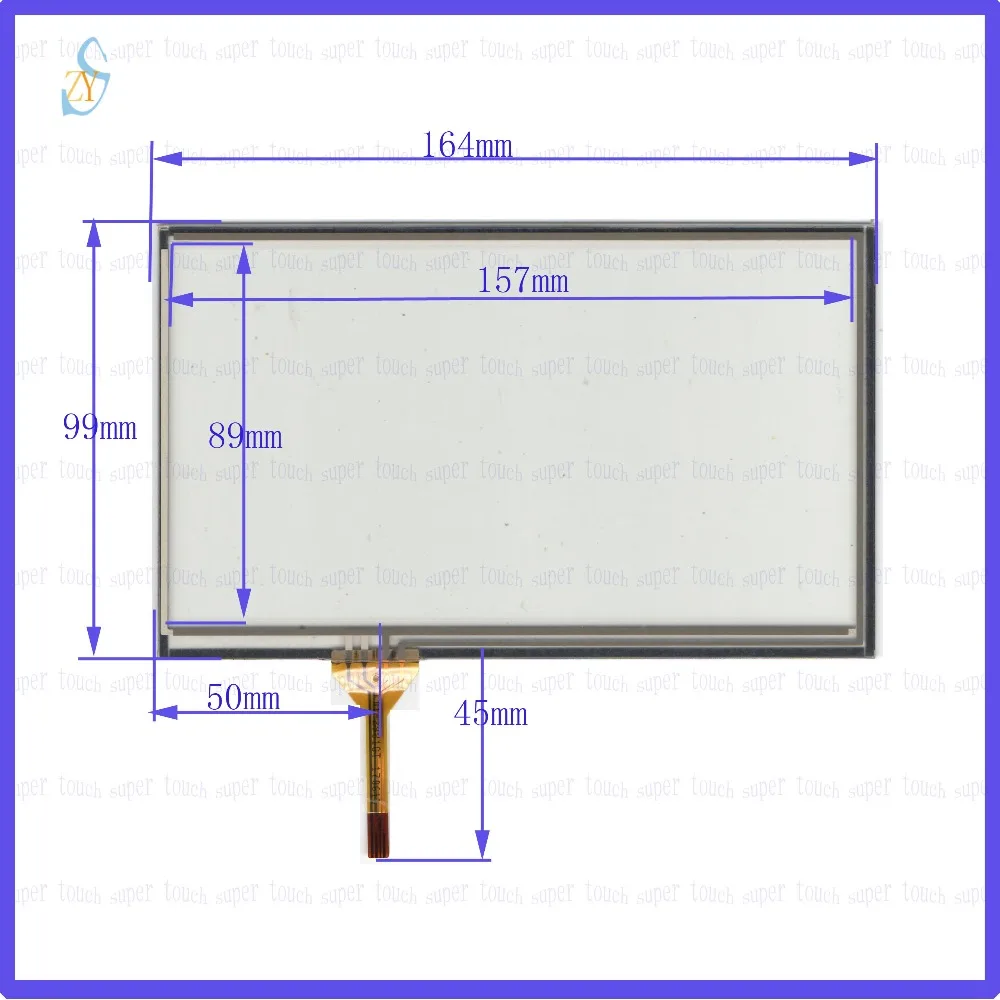 ZhiYuSun 164 мм * 99 KDT-2981GT 7 дюймов 4-проводная резистивная сенсорная панель для