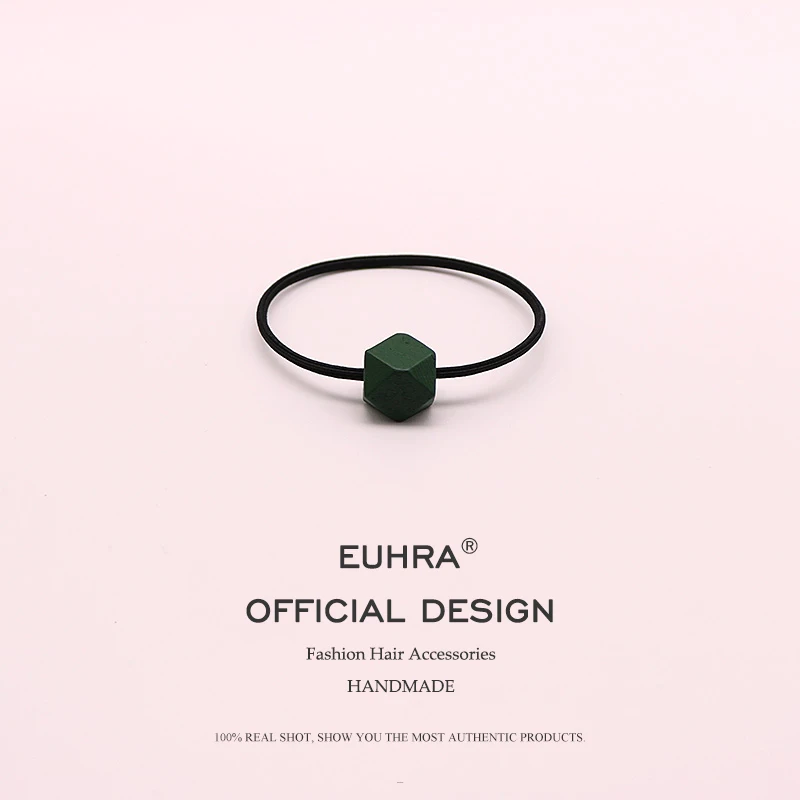 EUHRA, 4 цвета, резинки для волос, деревянная, геометрическая форма, для женщин, девочек, лента для волос, для детей, резинка для волос, аксессуары