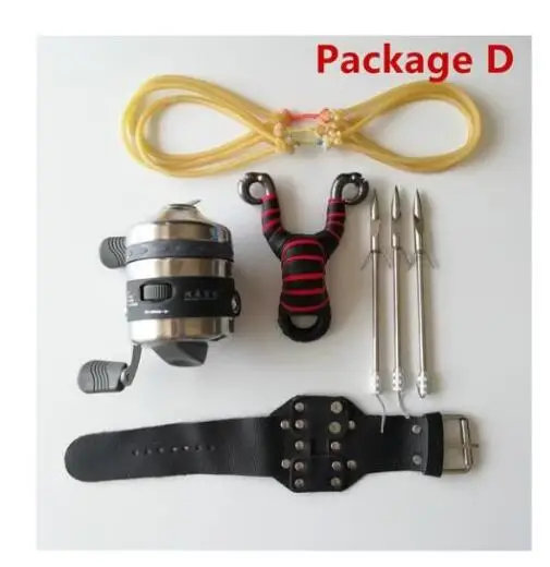Package D Открытый рыболовный Рогатка набор мощный стрельба из лука стрельба Охота набор комбинация стрела Рогатка катапульта рыболовные инструменты - Цвет: Package D