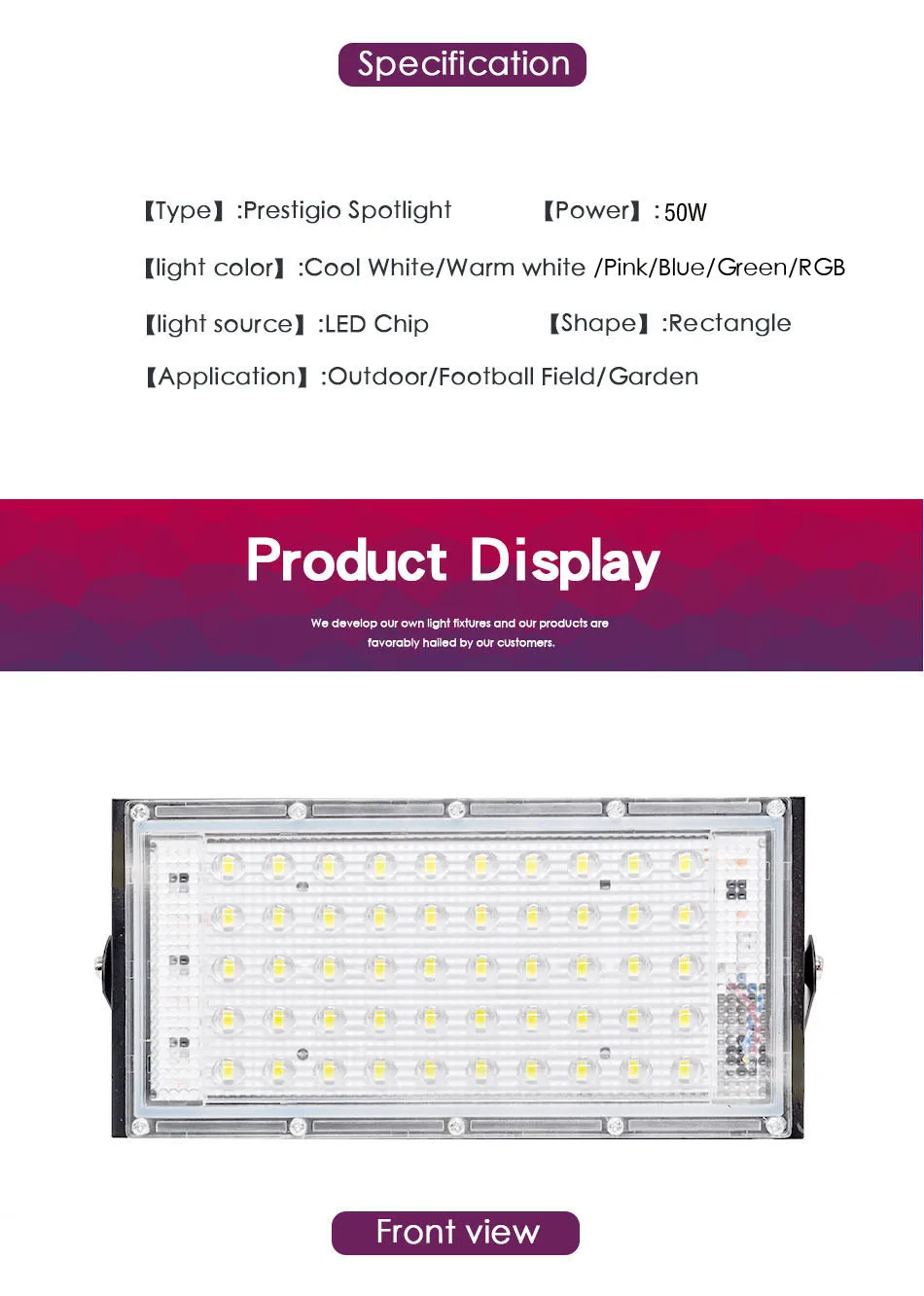 IP65 RGB Светодиодный прожектор 10 Вт 50 Вт Светодиодный прожектор светильник ing наружный уличный светильник Настенный отражатель водонепроницаемый точечный светильник AC 220 В 240 В