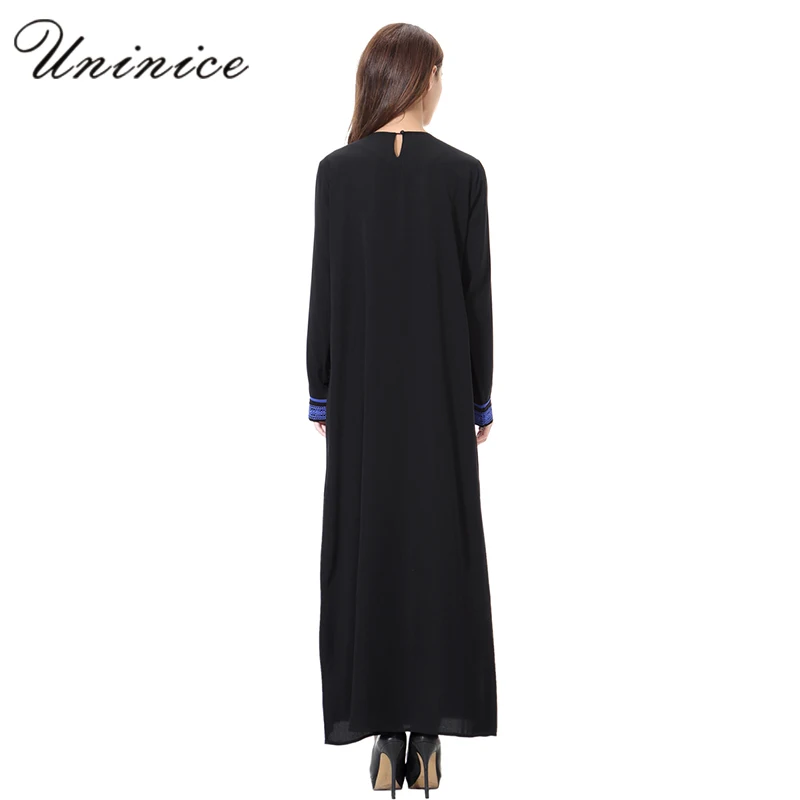 Мусульманское платье с вышивкой и длинным рукавом мусульманское