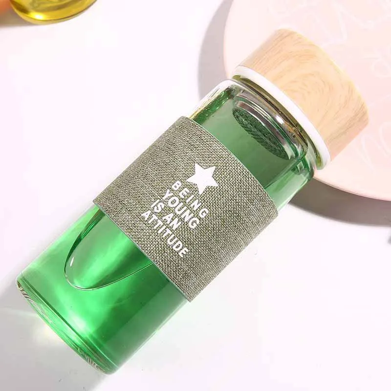 Высококачественная стеклянная бутылка для воды 400 мл с ситечком заваривания чая