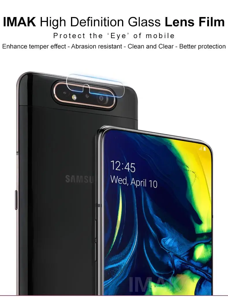 Imak 2 шт./упак. износостойкая защита для объектива камеры протектор для samsung Galaxy A80 A90 пленка из закаленного стекла