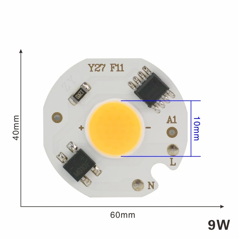 9W COB светодиодный чип лампа 3 Вт 5 Вт 7 Вт 9 Вт 10 Вт 20 Вт 30 Вт 50 Вт 220 В Smart IC нет необходимости драйвер светодиодный светильник для наводнения Точечный светильник Diy светильник ing - Испускаемый цвет: 9W