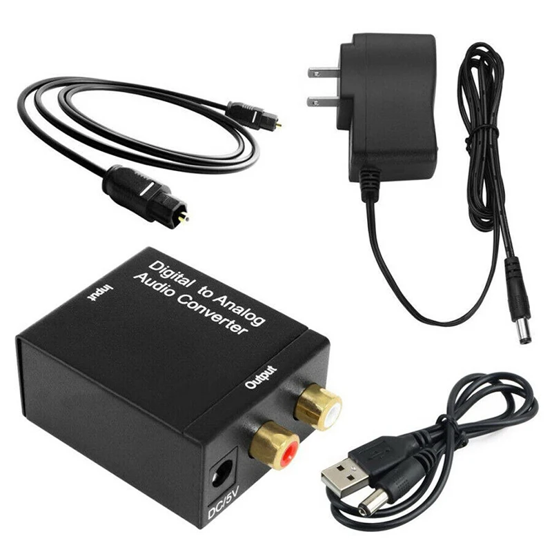 RCA цифро-аналоговый аудио конвертер адаптер оптический коаксиальный Toslink сигнал