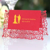 100pcs personalized customizing lace seats card wedding decoration name date laser hollow butterfly cards love table cards