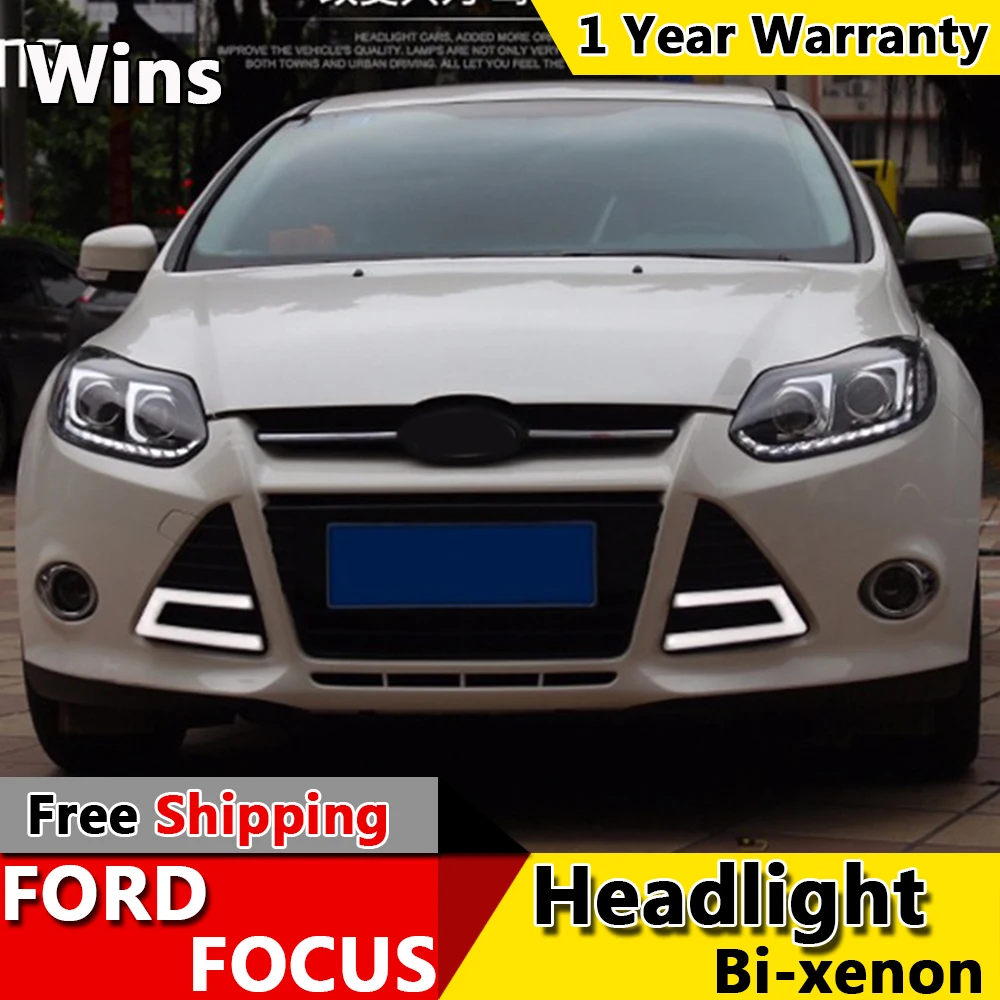 Wins фары для Focus 2012-2014 3 светодиодный DRL Bi Xenon объектив дальнего и ближнего света