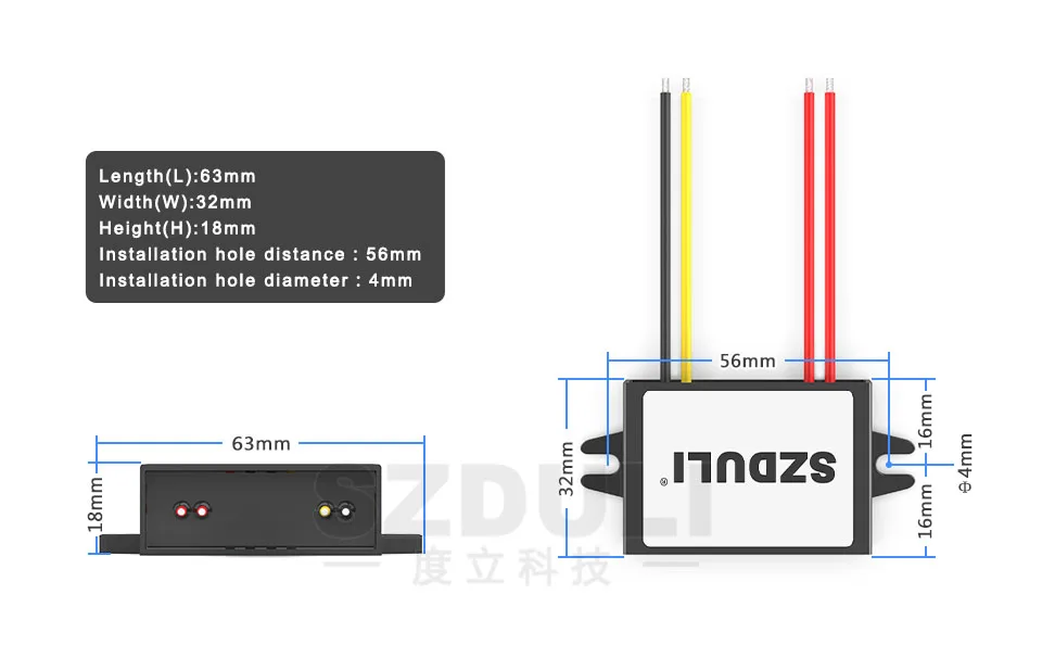 Ac12в к DC12V AC к DC модуль питания 10-20 в до 12 В трансформатор мониторинга Водонепроницаемый преобразователь CE RoHS
