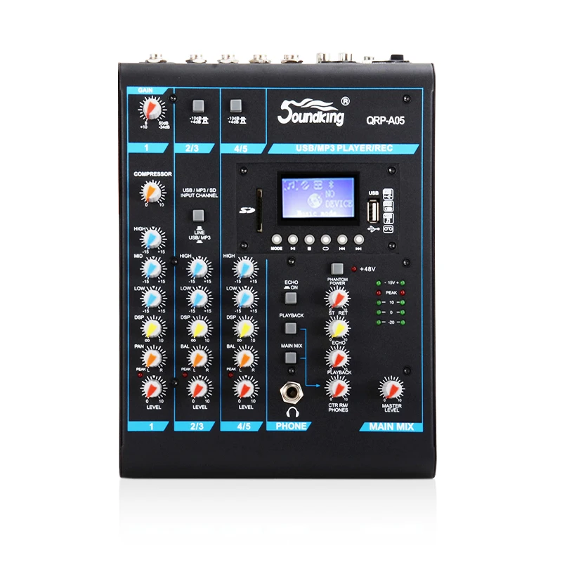 Soundking портативный микшерный пульт профессиональный аудио микшер USB/SD Аудио запись Bluetooth устройство воспроизведения 48 В фантомное питание A05/06/08
