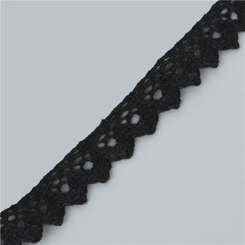 18mm Black 5 ярдов черный цвет 12-18 мм швейная одежда ткань вязание крючком хлопок кружево отделка ткань лента ручной работы аксессуары ремесла - Цвет: 18mm Black