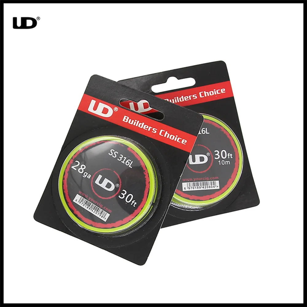 YOUDE UD ss316l Провода Нержавеющая сталь DIY катушки 24GA 26ga 28ga 30ga 32ga VAPE Отопление