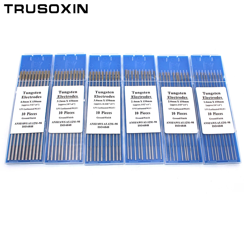 10 штук в партии головы лантан Tungste электрод 1 6/2 0/2 4/3 0/3 2/4.0X150mm TIG Вольфрам с
