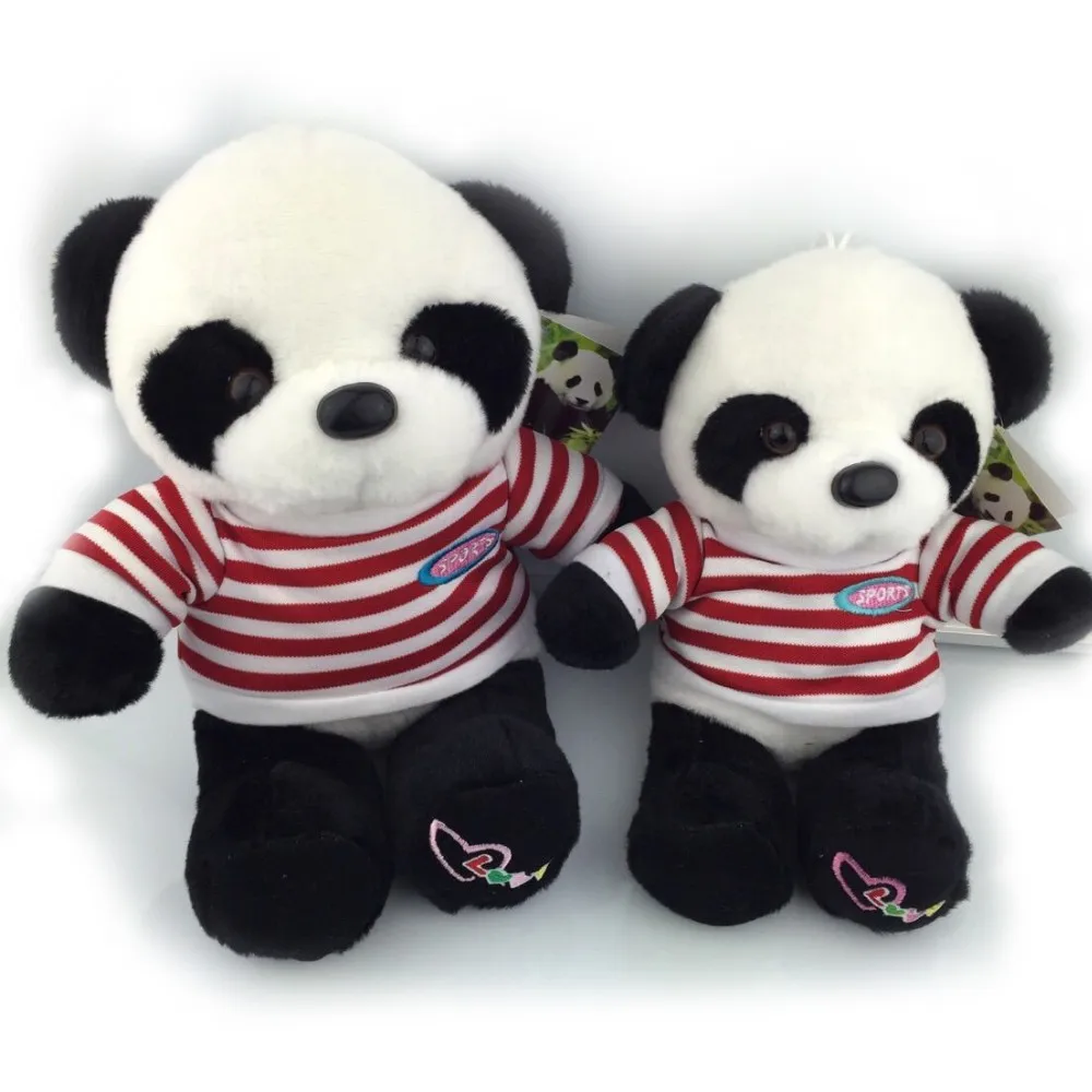 Популярные плюшевые игрушки высокого качества с пандой 30 см красной полосой