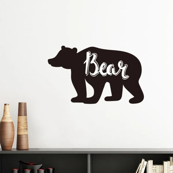 

Bear Black And White Animal Silhouette Removable Wall Sticker Art Decals Mural DIY Wallpaper for Room Decal