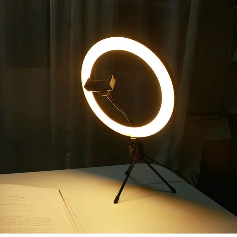 

Photography Dimmable LED Selfie Ring Light Youtube Video Live 3500-5500k Photo Studio Light With Phone Holder USB Plug Tripod