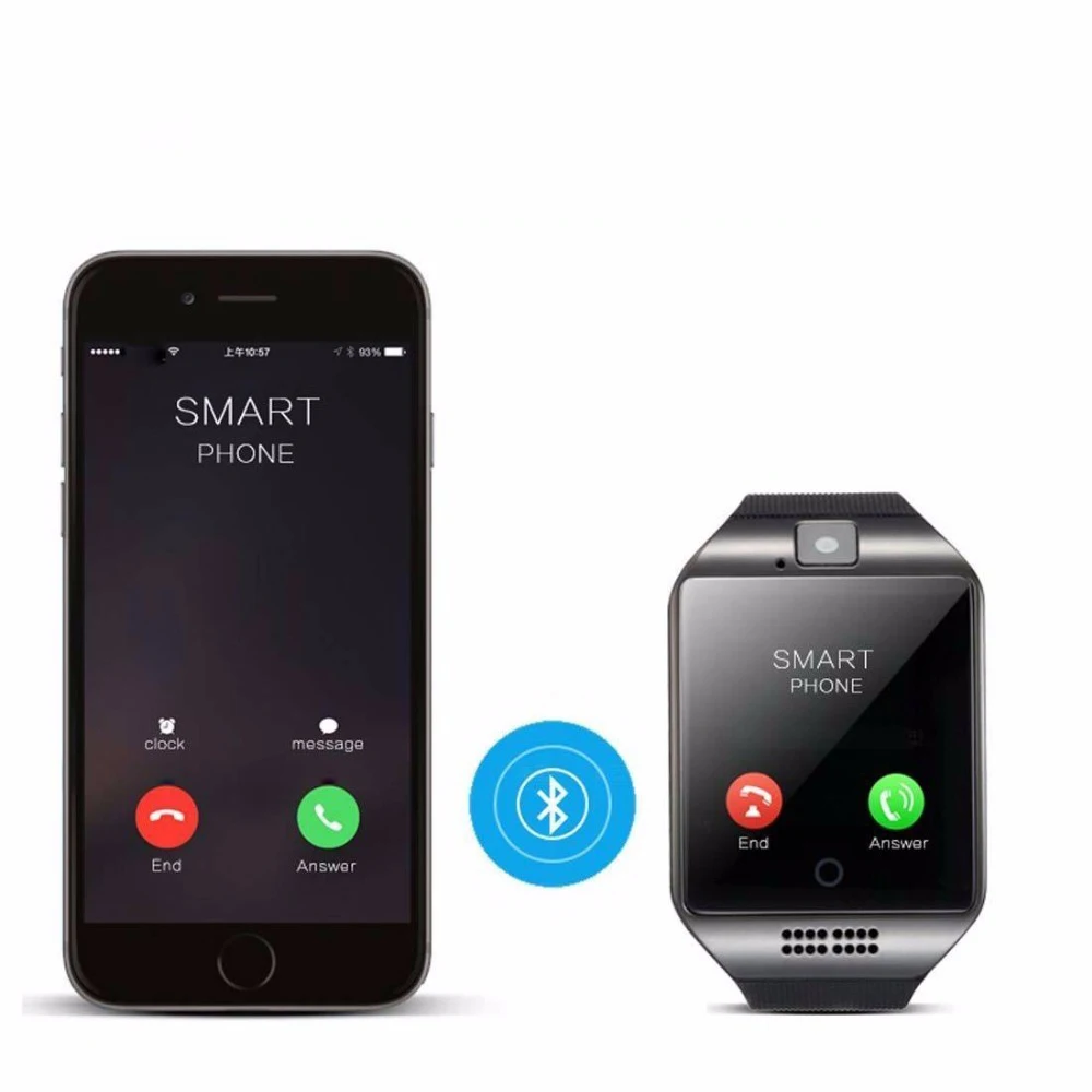 Часы Смарт-часы Q18 Montre Дейл вызова SMS Reloj Inteligente Hombre с sim-карты Камера 2018 Smartwatch Android