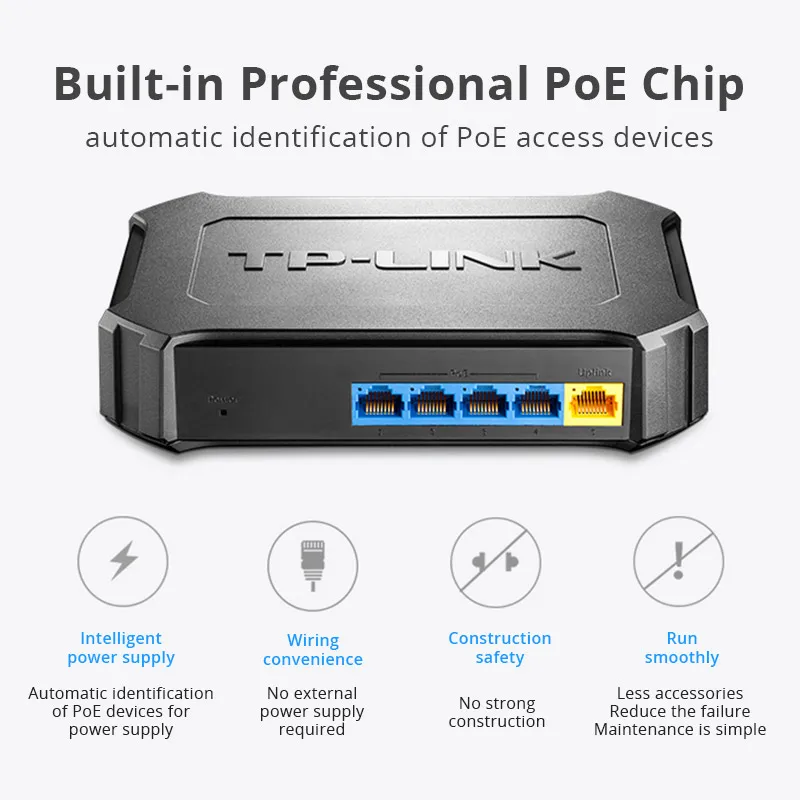 Коммутатор Poe с 5 портами 10/100 Мбит/с сетевой коммутатор 4 Ethernet полнодуплексный
