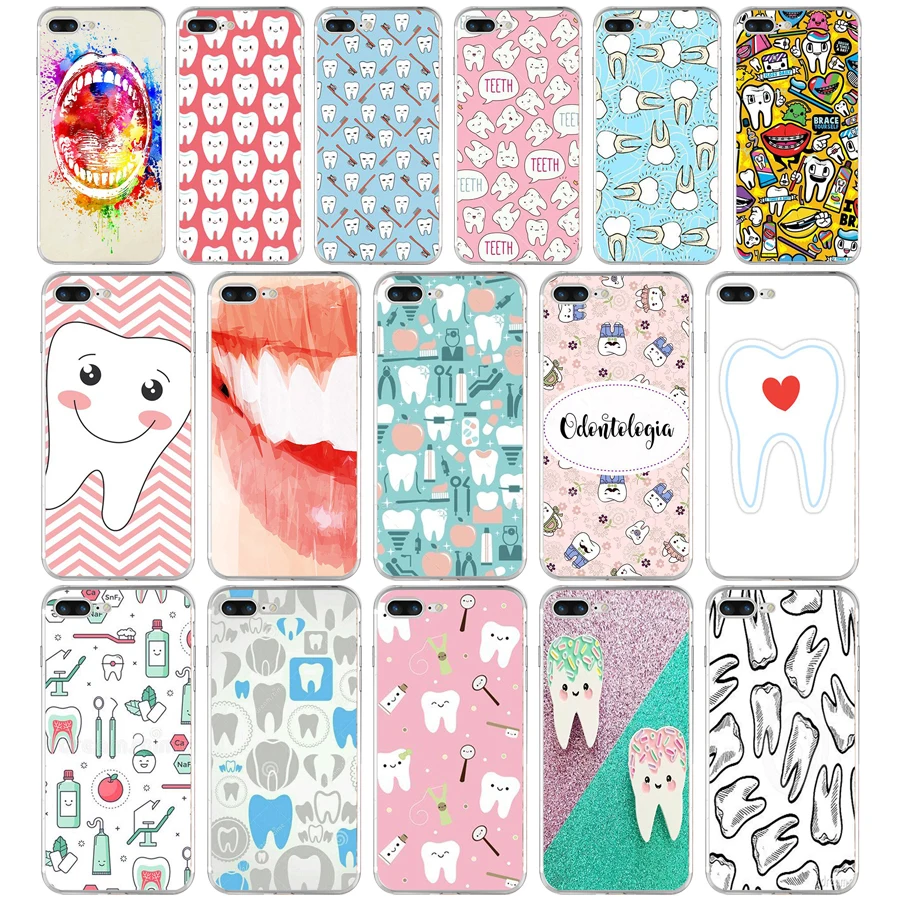 Мягкий силиконовый чехол для Apple iPhone 6 6s 7 8 plus 140AQ Kawaii Tooth Love|Бамперы| |