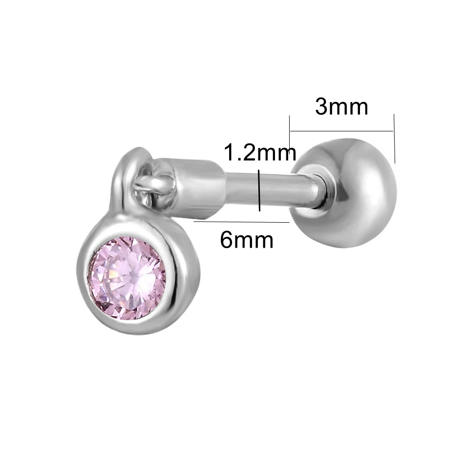 G23titan модные женские аксессуары Tragus серьги кулон 16 г Пирсинг из нержавеющей стали
