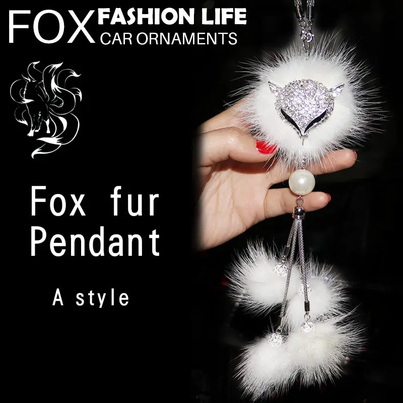 Автомобильные украшения зеркало заднего вида подвесная подвеска голова лисы