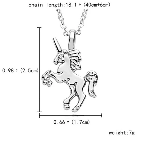 horse7 Rinhoo, мультяшное ожерелье единорога, лошади, собачья лапа, слон, нержавеющая сталь, для женщин, мужчин, детей, подарок, животное, подвеска, ожерелье - Окраска металла: horse7