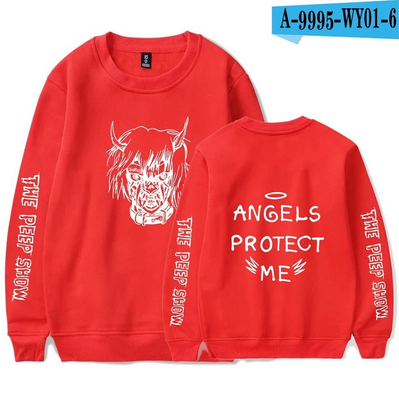 red WEJNXIN Lil Peep ANGELS PROTECT ME толстовки уличная хип-хоп Толстовка для мужчин и женщин унисекс пуловер вентиляторы одежда с длинным рукавом - Цвет: red