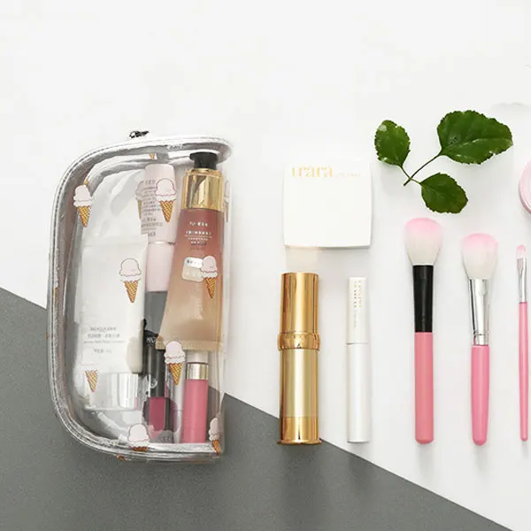 Прозрачные косметички из ПВХ с изображением кактуса для путешествий