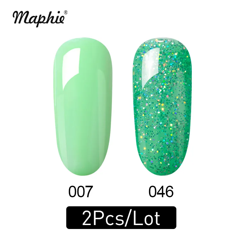 7 Maphie 2 шт./лот УФ-гель для ногтей Набор DIY гель для ногтей с блестками лак для салонов ногтей эмаль Полупостоянный Розовый Светодиодный гель Наборы - Цвет: 7
