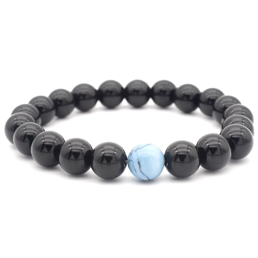 Женский и мужской браслет с бусинами 10 мм Подарочный для влюбленных 2019|Браслеты