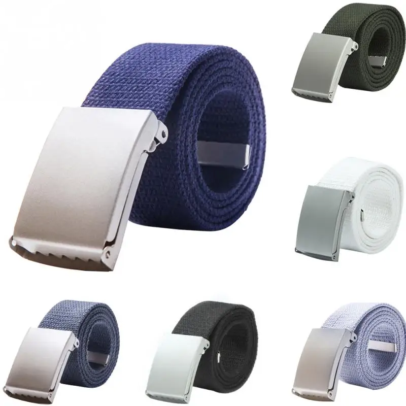 1 шт. Мужской и Женский Повседневный однотонный холщовый ремень с автоматической