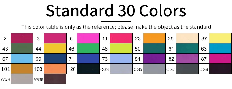 Stanndard 30Color TOUCHNEW T7 Двойные наконечники набор маркеров для живописи 30/40/60/80 на спиртовой основе эскиз Маркеры Ручка для анимационный комикс дизайн офисный товары для рукоделия - Цвет: Stanndard 30Color