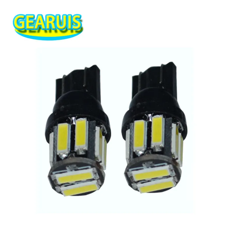 

100x NEW Car LED T10 10 SMD 7014 LED 168 194 W5W 10SMD 7014 LED Wedge Light Bulb White Car Clearance Light Parking Lamp DC12V