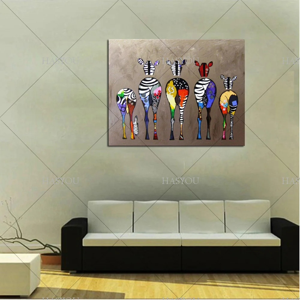 Настенная живопись ручная роспись красочная животная масляная современная