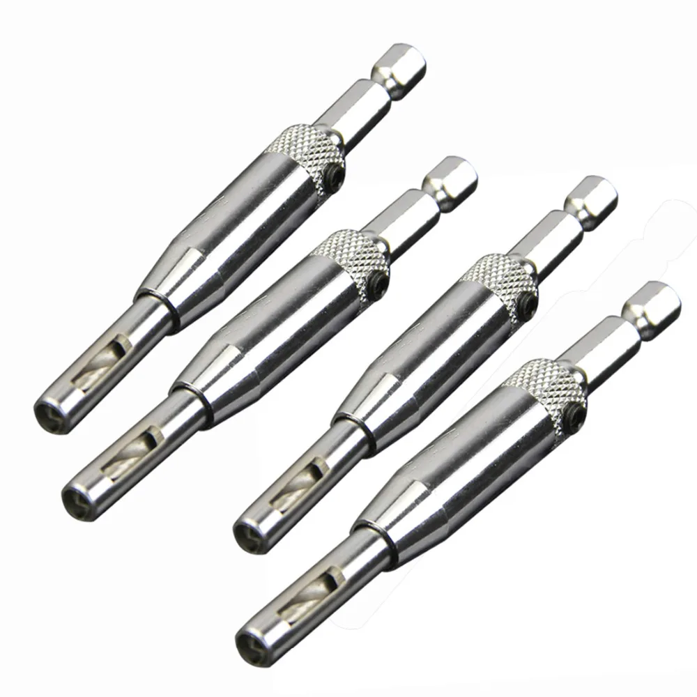 

4 Pcs/set Self Centering Hinge Hardware Drill Bit Set 5/64 7/64 9/64 11/64 HSS Wood Tool Hole Saw High Quality