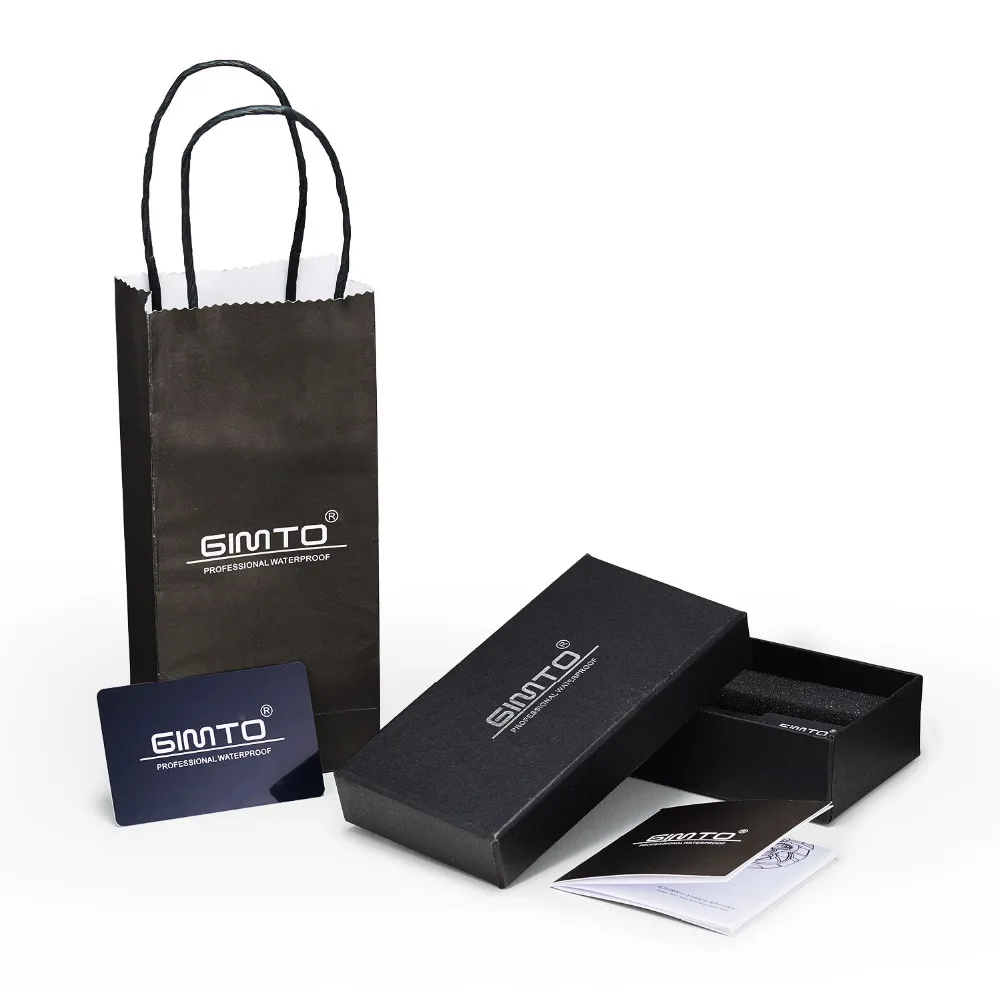 Часы GIMTO Модные Черные Квадратные подарочные коробки будут проданы с кварцевыми