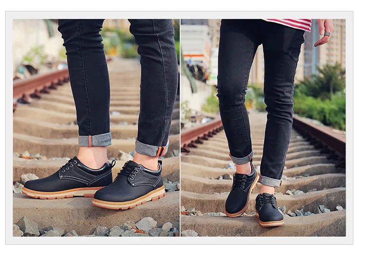 brand new fashion Men's casual leather shoes lace up travel sneaker male oxford Work shoes zapatillas deportivas