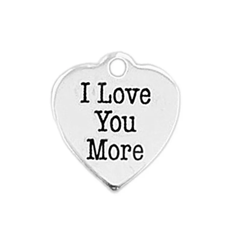 Double Nose Eco friendly Zinc alloy i love your more charm Message Heart Pendants | Украшения и аксессуары