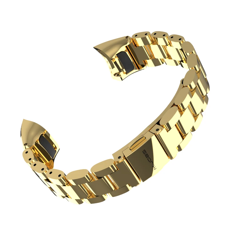 Gold 2 Mijobs Миланский металлический ремешок для huawei Honor Band 4 Широкие ремешки Браслет из нержавеющей стали умные аксессуары для Honor Band 5 - Цвет: Gold 2