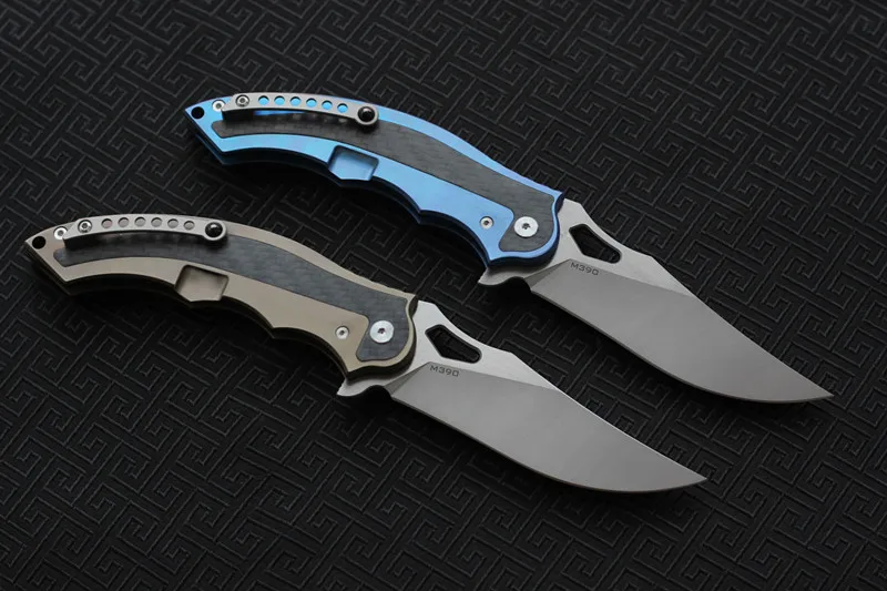 Складной нож ластик MIKER лезвие M390 CF + титановая ручка походные охотничьи