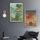Скандинавский стиль домашний декор холст Хаяо Миядзаки понё на скале HD Печать постер картина для гостиной настенное искусство Модульная картина
