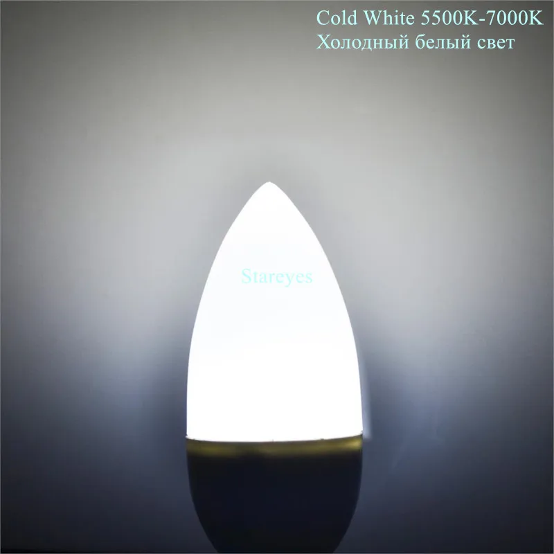 8 шт. E14 E27 SMD 2835 10 светодиодный 3 Вт Светодиодный светильник в форме свечи