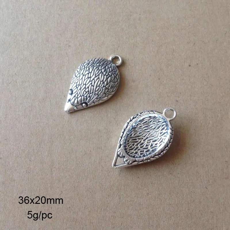 

20pcs/lot 37x20mm Zinc Alloy Antique Silver Hedgehog DIY Charms Pendants