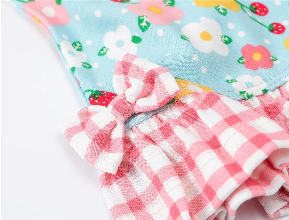 2020 Baby Girls Clothes Set 2pcs/lot Cartoon Printing Bamboo Summer Sleeveless Newborn Infant Babies Clothing | Мать и ребенок